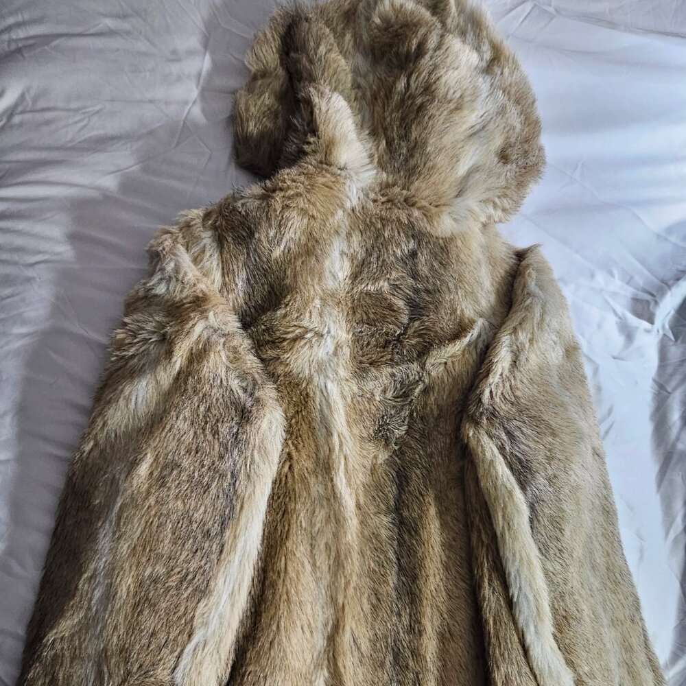 Vintage 1970's Beekman Place Faux Fur Jacket with Hood
